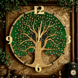 Zegar ścienny Drzewo Życia z mchem chrobotkiem 32 cm
