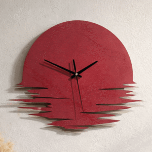 Minimalistyczny zegar ścienny zachód słońca do salonu kuchni na prezent